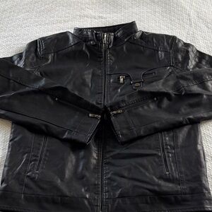 Men's Black retro, fleece, lined jacket, polyester,